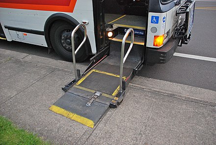 High-Floor bus with wheelchair lift extended