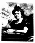 Zara Aronson posing at her desk in 1901 for Table Talk magazine.