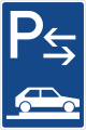 Zeichen 315-88 Parken auf Gehwegen – ganz quer zur Fahrtrichtung rechts (Mitte)