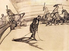 Au cirque ; chevaux en liberté Toulouse-Lautrec, 1899 (At the circus ; horses running free)