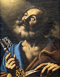 Le repentir de saint Pierre Huile sur toile fin XVIIe siècle