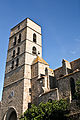 Le clocher de l'église Saint-André de Montolieu.