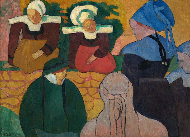 File:Émile Bernard Breton Women at a Wall.jpg
