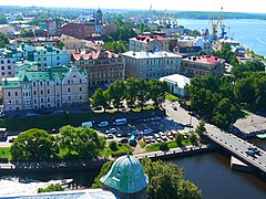 Вид на центральную часть города с башни Св.  Олафа Выборгского замка, г. Олафа.  Выборг (Санкт-Петербург) .. JPG