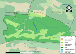 Mapa de colores que muestra el uso de la tierra.