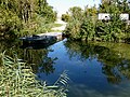 Bac à cable pour traverser le canal - commune du Breuil-Magné