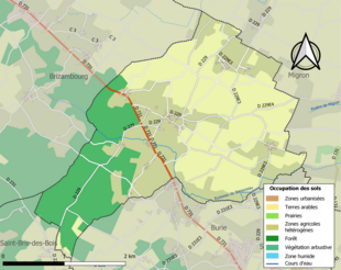 Kleurenkaart met landgebruik.