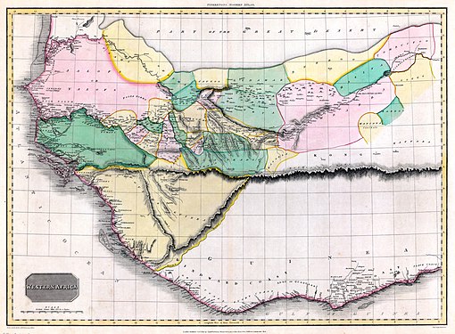 Мапа на Африка, направена од он Пинкертон во 1813 година.