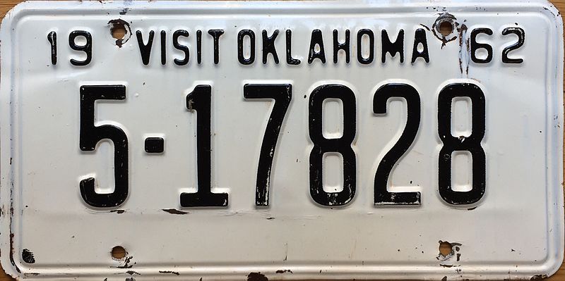 File:1962 Oklahoma license plate.jpg