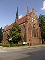 Iglesia de St. Johannis con losa de la tumba de Pistorius