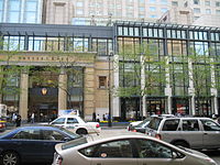 The upper 700 block of the Magnificent Mile has flagship Pottery Barn (closed) and Banana Republic locations nestled between its Tiffany & Co. and Polo Ralph Lauren corner stores.