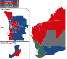 Winning party by electorate. 2008 Western Australian election - Simple Results.svg