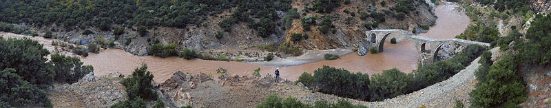 File:20100926 Kompsatos Bridge Polyanthos Rhodope Thrace Greece Panorama.jpg