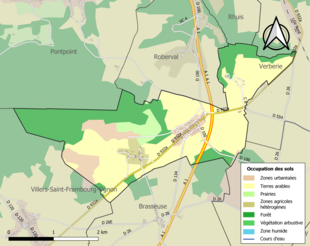 Kleurenkaart met landgebruik.