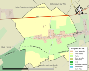 Kolorowa mapa przedstawiająca użytkowanie gruntów.