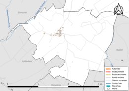 Réseaux hydrographique et routier de Ménarmont.