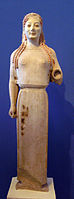 『ペプロスのコレー』紀元前530年頃、アクロポリス博物館（ギリシャ）所蔵