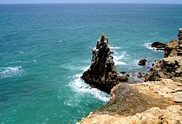 Cliff formations near the lighthouse.