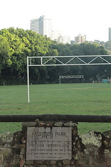 Anderson Park sports field, where in 1934, Charles Kingsford Smith took off in a Lockheed Altair. Anderson Park Sports Field.JPG