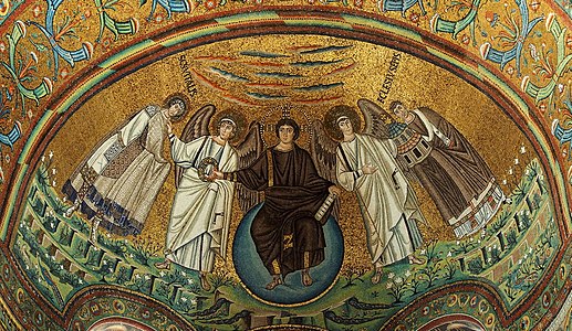 Apse mosaic in basilica of San Vitale, Ravenna, Italy. Built 547. A.D. UNESCO World heritage site.