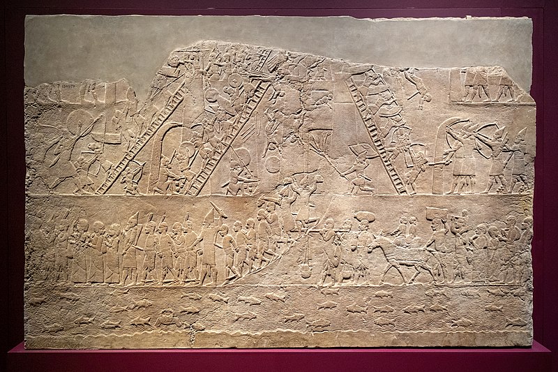 File:Assyrian soldiers capture an Egyptian town, North Palace, Nineveh, Iraq, 645-640 BCE.jpg