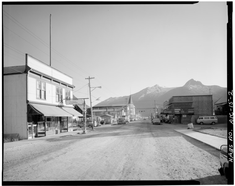 File:BROADWAY AVENUE FROM SEVENTH AVENUE, LOOKING SOUTHWEST - City of Skagway, Skagway, Skagway-Hoonah-Angoon Census Area, AK HABS AK,18-SKAG,1-2.tif