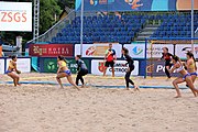 Deutsch: Beachhandball Europameisterschaften 2019 (Beach handball Euro); Tag 3: 4. Juli 2019 – Frauen, Hauptrunde Gruppe II, Deutschland-Spanien 1:2 (18:24, 24:14, 8:9) English: Beach handball Euro; Day 3: 4 July 2019 – Women Main Round Group II – Germany-Spain 1:2 (18:24, 24:14, 8:9)