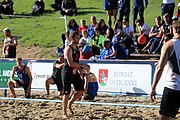 Deutsch: Beachhandball Europameisterschaften 2019 (Beach handball Euro); Tag 4: 5. Juli 2019 – Männer, Viertelfinale, Dänemark-Frankreich 2:0 (19:14, 12:10) English: Beach handball Euro; Day 4: 5 July 2019 – Quarter Final Men – Denmark-France 2:0 (19:14, 12:10)