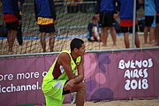 Deutsch: Beachhandball bei den Olympischen Jugendspielen 2018; Tag 5, 10. November 2018; Jungs, Platzierungsrunde - Venezuela-Paraguay 2:0 English: Beach handball at the 2018 Summer Youth Olympics at 11 October 2018 – Boys Consolation Round – Venezuela-Paraguay 2:0