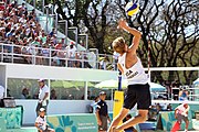 Deutsch: Beachvolleyball bei den Olympischen Jugendspielen 2018; Tag 8, 14. Oktober 2018; Mädchen, Achtelfinale – Mexiko-China 0:2 (15–21/16–21) English: Beach volleyball at the 2018 Summer Youth Olympics at 14 October 2018 – Girls Round of 16 – Mexico-China 0:2 (15–21/16–21)