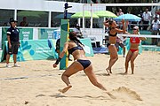 Deutsch: Beachvolleyball bei den Olympischen Jugendspielen 2018; Tag 11, 17. Oktober 2018; Mädchen, Finale – Italien (Claudia Scampoli & Nicol Bertozzi)- Russland (Maria Woronina & Maria Botscharow) 0:2 (19–21/19–21) English: Beach volleyball at the 2018 Summer Youth Olympics at 17 October 2018 – Girls Final – Italy (Claudia Scampoli & Nicol Bertozzi) - Russia (Maria Voronina & Maria Bocharova) 0:2 (19–21/19–21)