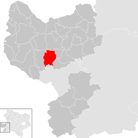 Poloha obce Biberbach v okrese Amstetten (klikacia mapa)