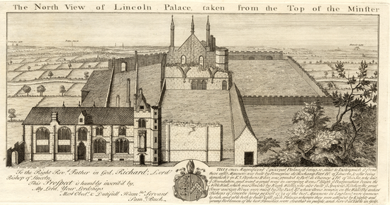 Bishop's Palace, Lincoln by Samuel Buck, 1726 Bishop's Palace, Lincoln.png