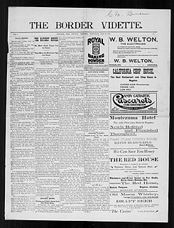 <i>The Border Vidette</i> Newspaper published in Nogales, AZ