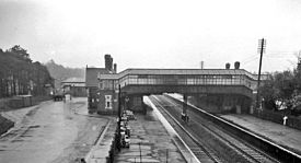 View eastward, towards Southampton in 1963 Boscombe railway station 1857760 a038719c.jpg