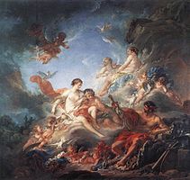 Vulcan Presenting Venus with Arms for Aeneas by François Boucher.