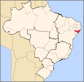 알라고아스 주가 강조된 브라질 지도
