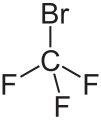 Deutsch: Struktur von Bromtrifluormethan English: Structure of bromotrifluoromethane