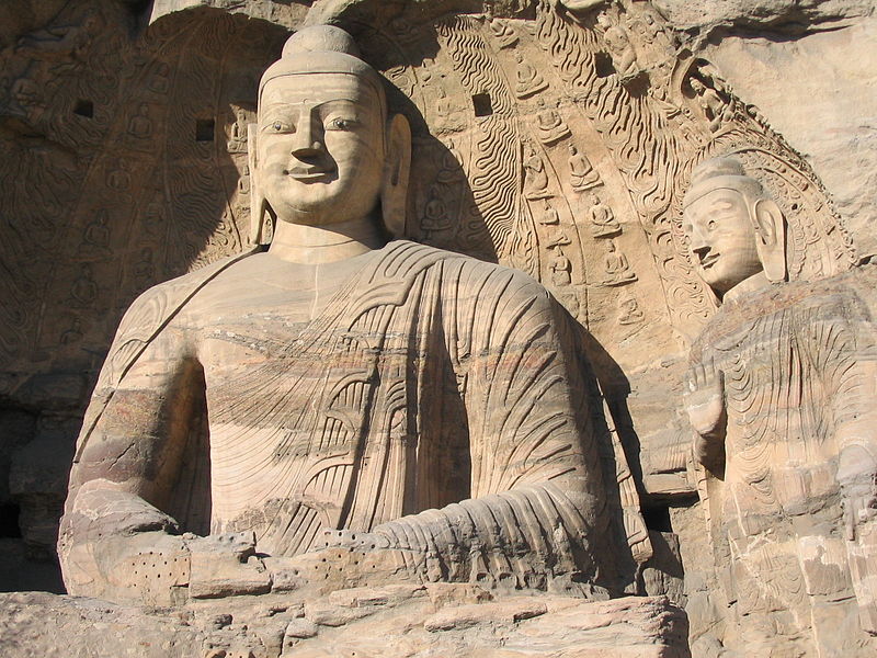 File:Buddhas in collapsed cave Yungang.jpg