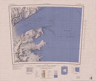 Topographische Karte mit dem Skinner Saddle (unterer Kartenrand)