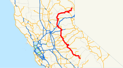 Mapa da rota 49 do estado da Califórnia