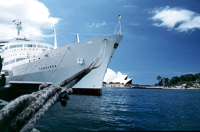 SS Canberra, Docked in Sydney Harbour