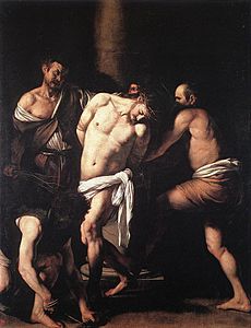 La Flagellation du Christ' par le Caravage, 1607 musée de Capodimonte, Naples