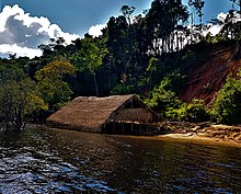 One of the Detour choices in the Amazon rainforest required teams to assemble a roof section of an indigenous Dessana house. Casa da tribo Dessana.jpg