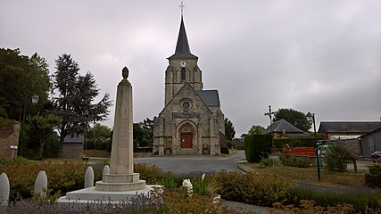 K'église et le monument aux morts