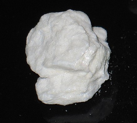 A piece of compressed cocaine powder