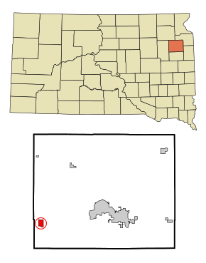 Codington County South Dakota Incorporated and Unincorporated areas Henry Highlighted.svg