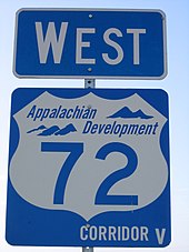 Sign for Corridor V and US 72 in Alabama Corridor V US 72.JPG
