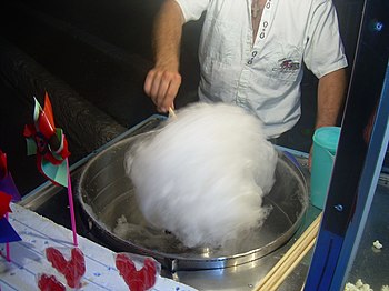 English: Cotton candy Ελληνικά: Μαλλί της γριάς