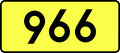 English: Sign of DW 966 with oficial font Drogowskaz and adequate dimensions.